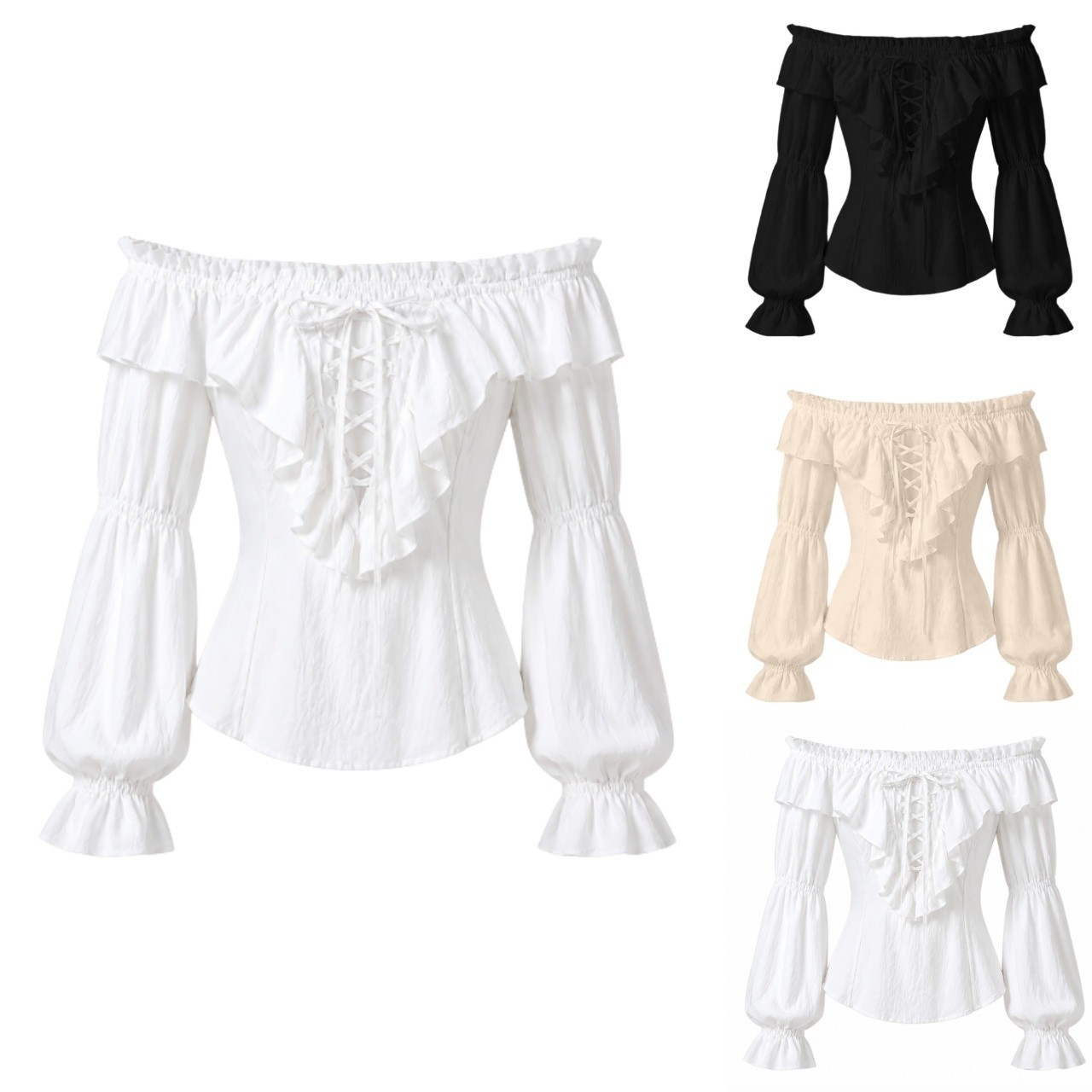 Pirate Blouse Women Medieval P - Costumes 评论和价格