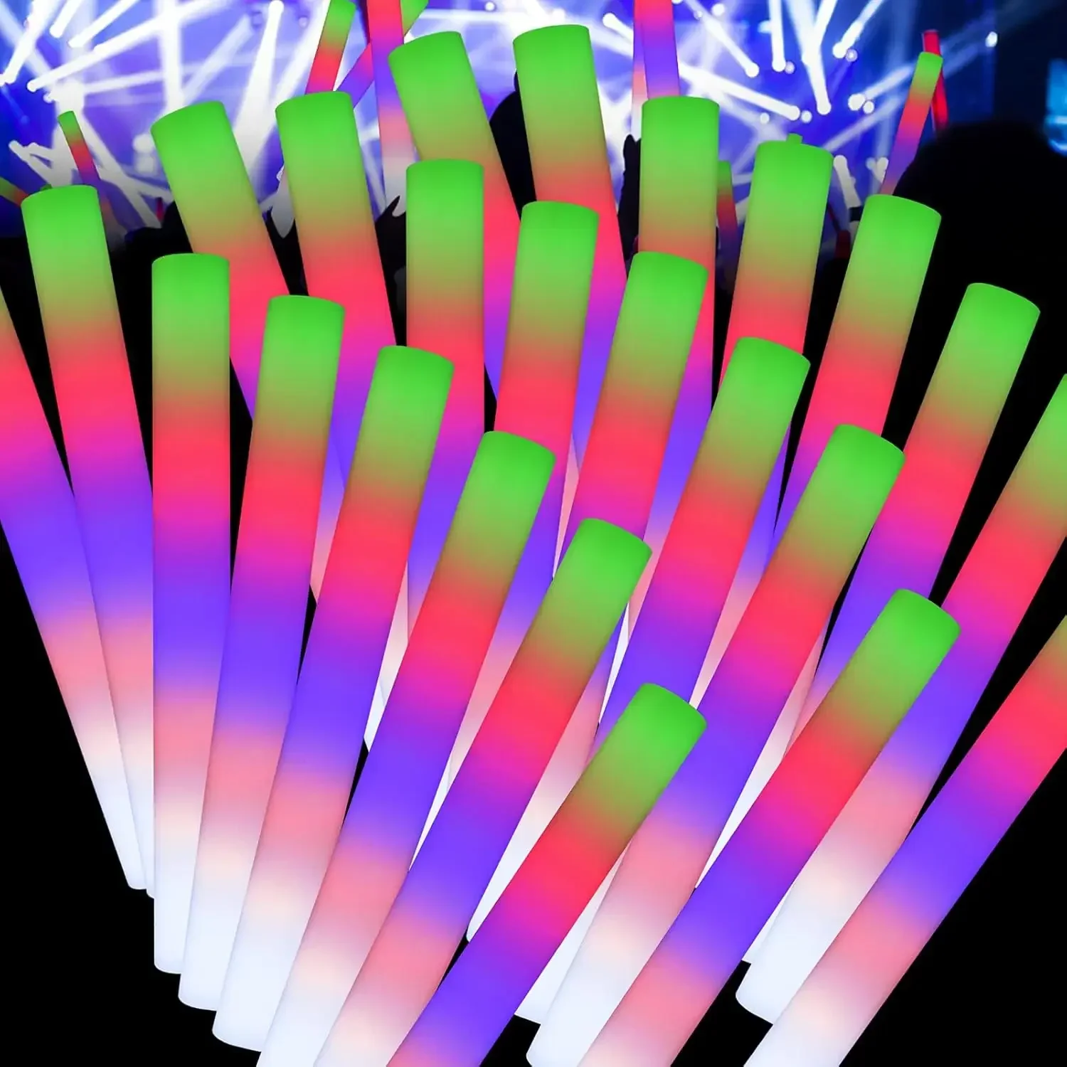 1Z-50PCS Led Foam Glow Sticks  - Flashing Led Foam Sticks Party 评论和价格