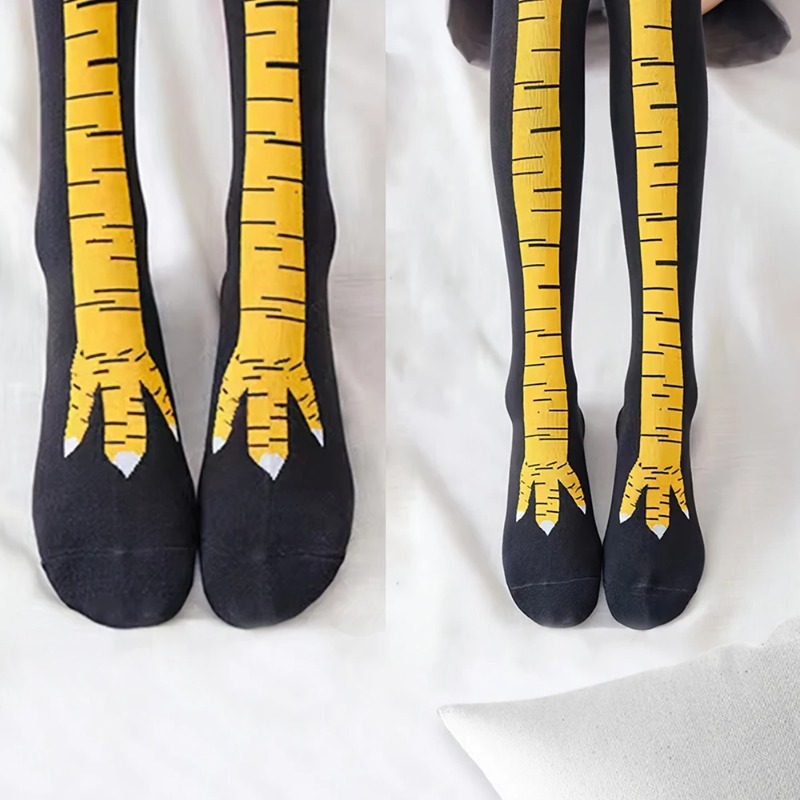 1/2/5 Pairs Women Knee High So - Funny Chicken Leg Socks 评论和价格