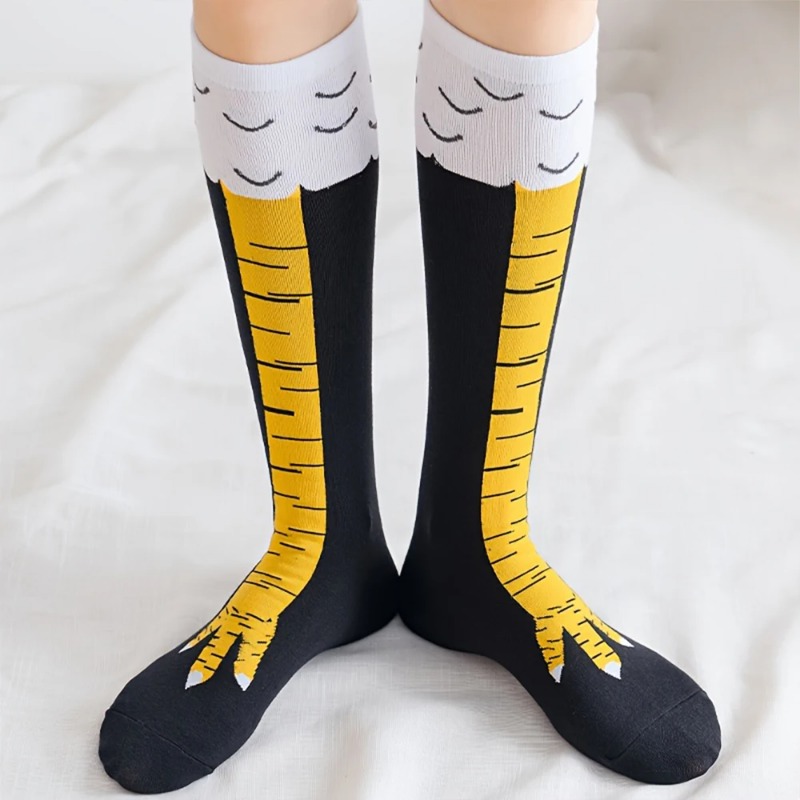 1/2/5 Pairs Women Knee High So - Funny Chicken Leg Socks 评论和价格