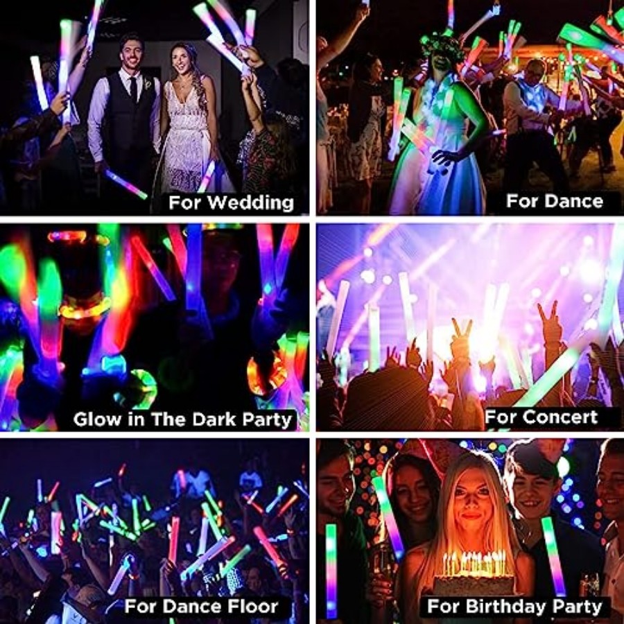 Pcs Foam Glow Sticks Bulk Part - Flashing Led Foam Sticks Party 评论和价格
