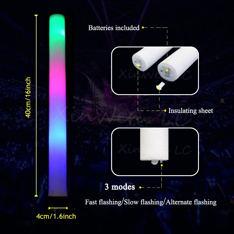 1/15/30Pcs Colourful Flashing  - Flashing Led Foam Sticks Party 评论和价格