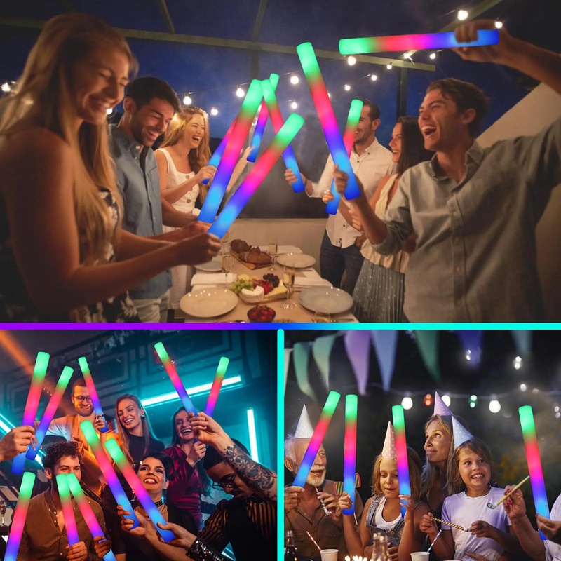 1/15/30Pcs Colourful Flashing  - Flashing Led Foam Sticks Party 评论和价格