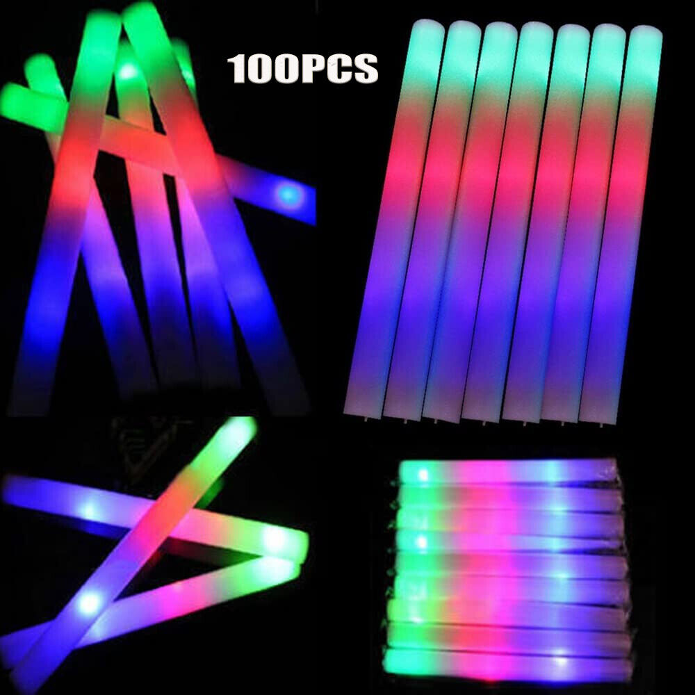 Glow Sticks Bulk 100Pack LED L - Flashing Led Foam Sticks Party 评论和价格