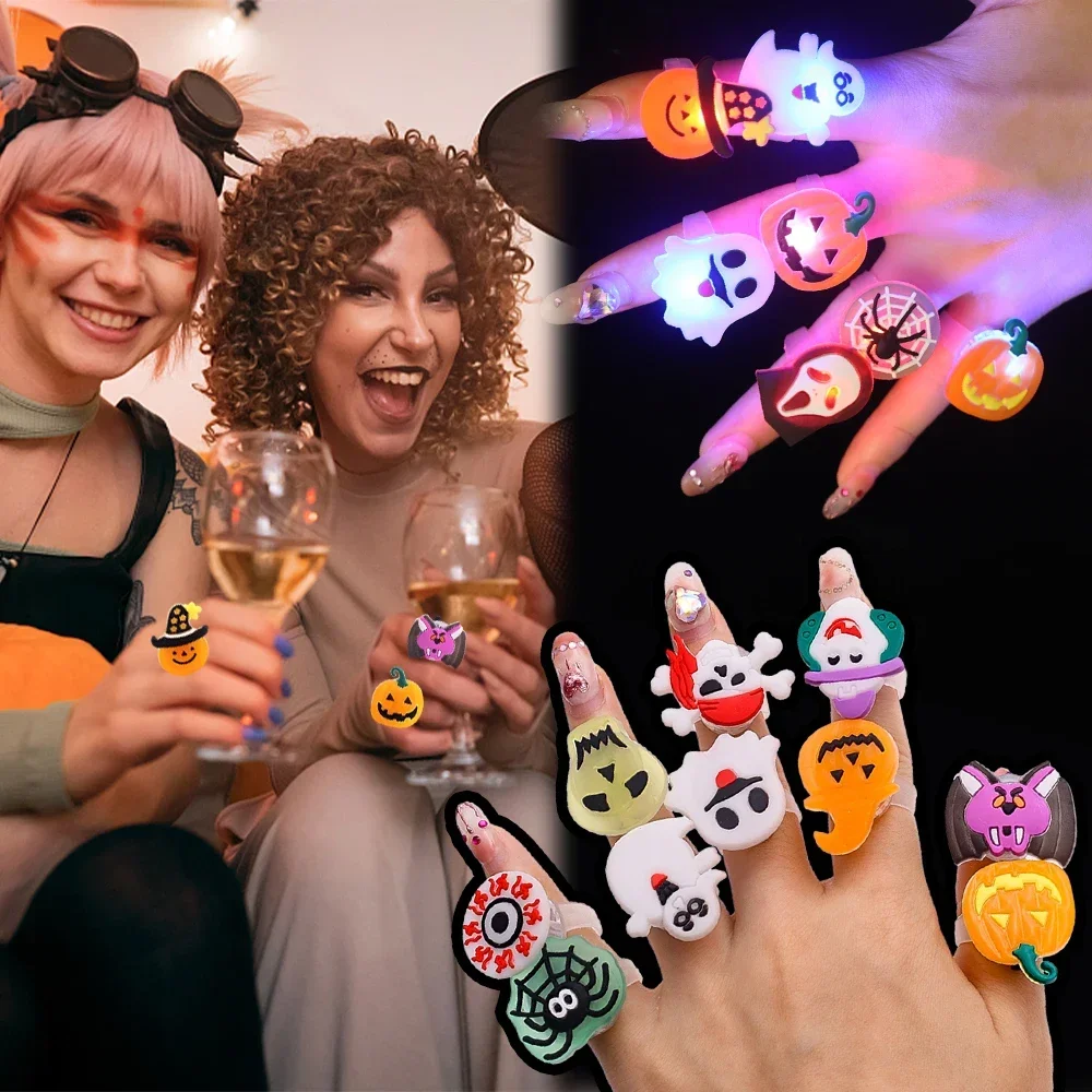 Halloween Luminous Rings Creat - Glow In The Dark Party Glasses 评论和价格
