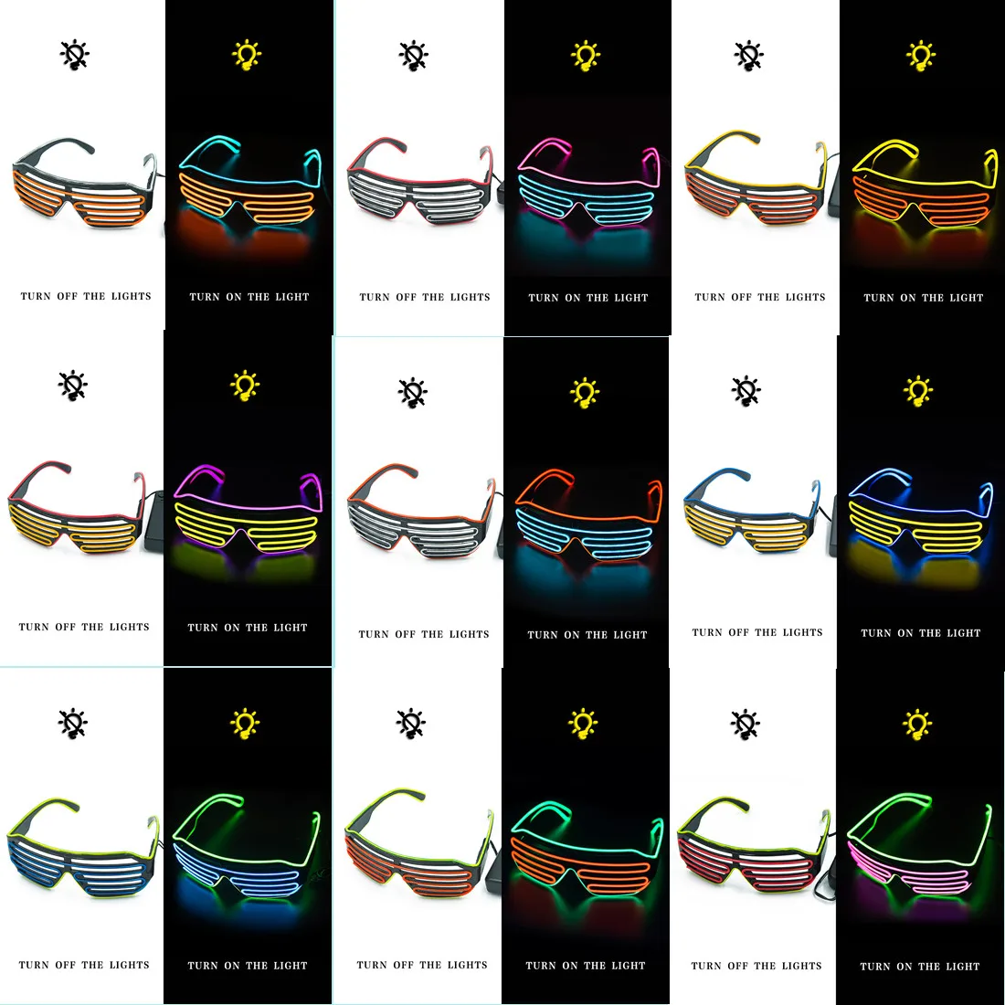 LED Glowing Glasses Gafas Lumi - Glow In The Dark Party Glasses 评论和价格