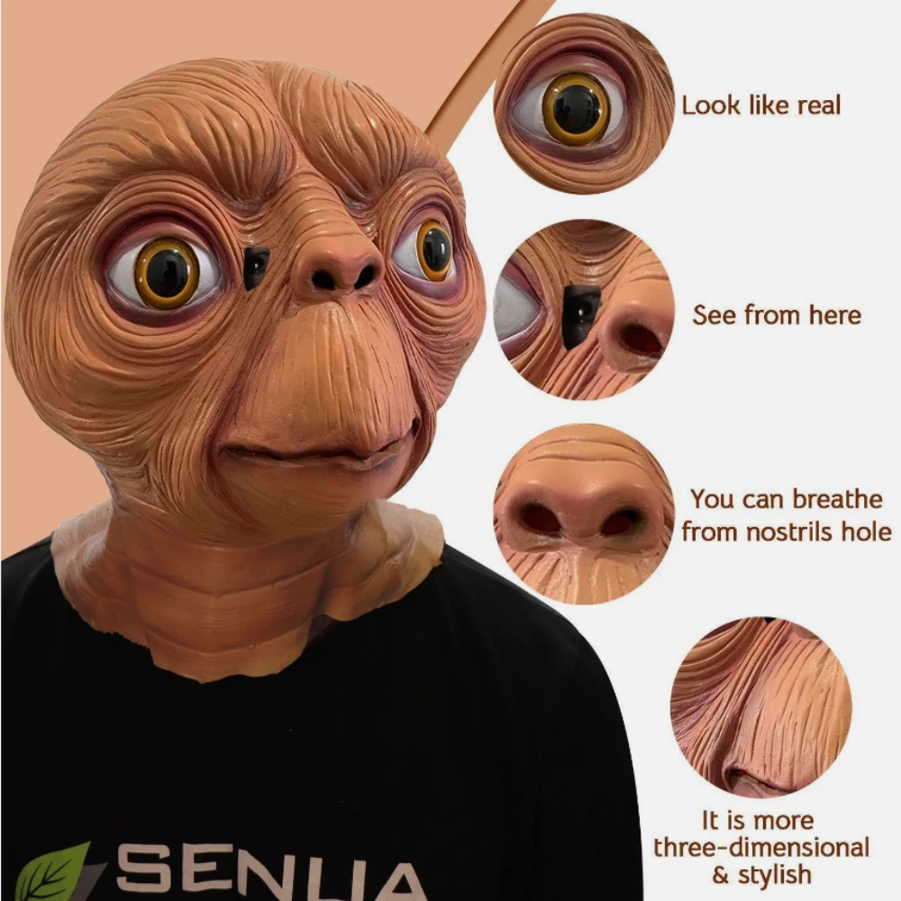 Realistic ET Alien Latex Mask  - Latex Alien Mask Realistic 评论和价格