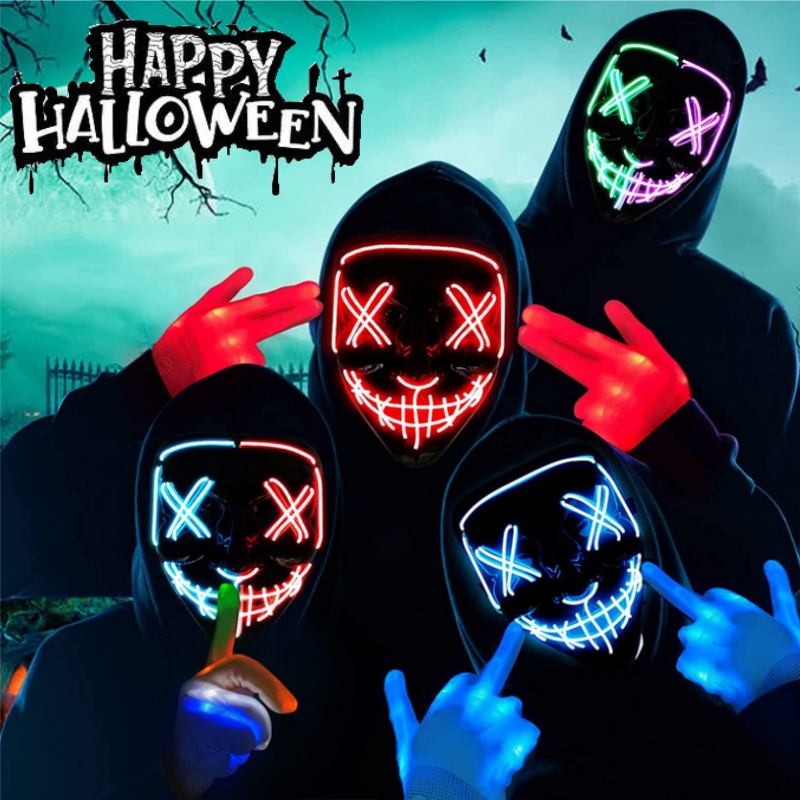 Scary Halloween Cosplay Light  - Led Purge Mask Halloween 评论和价格