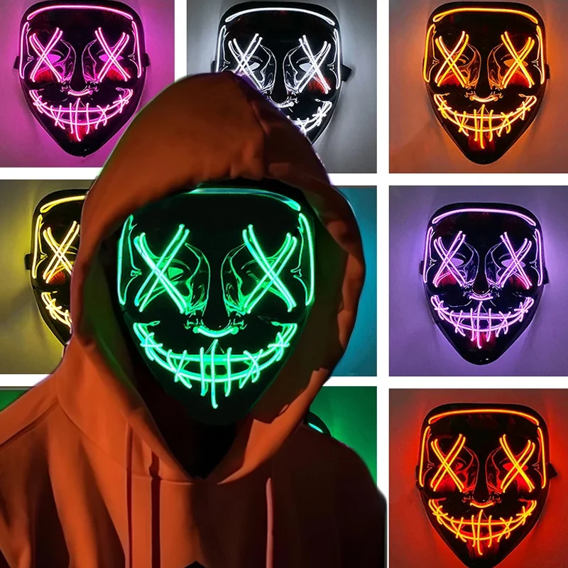 Scary Halloween Cosplay Light  - Led Purge Mask Halloween 评论和价格