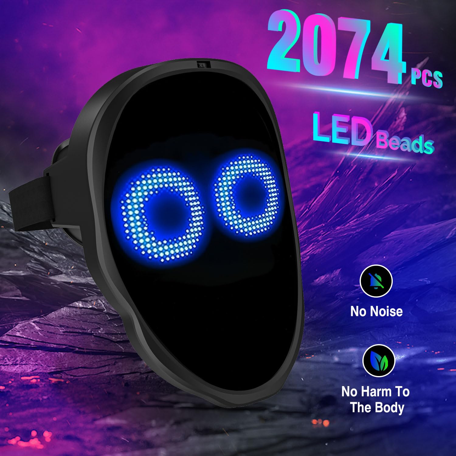 Party LED Light up Mask Gestur - Led Purge Mask Halloween 评论和价格