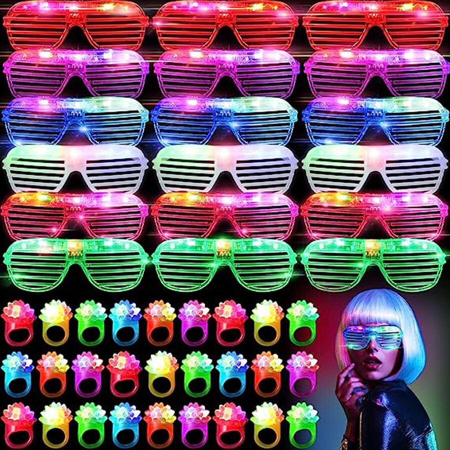 10-50PCS LED Glasses Light Up  - Glow In The Dark Party Glasses 评论和价格