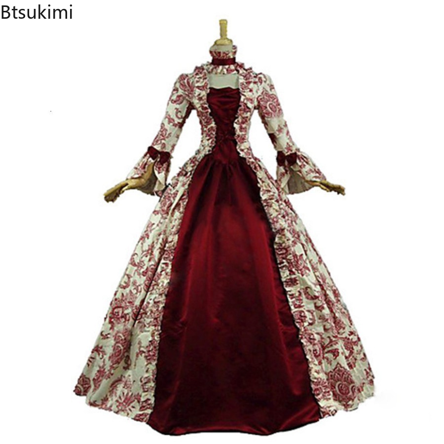 New Medieval Flare Sleeve Dres - Medieval Renaissance Dress Women 评论和价格