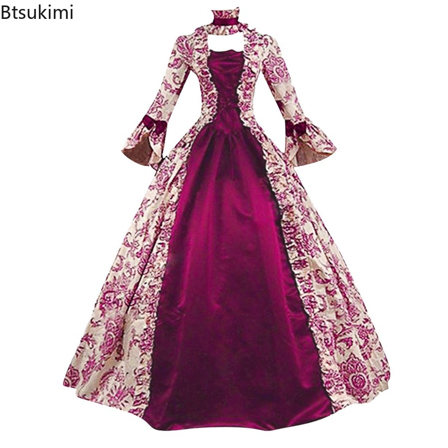 New Medieval Flare Sleeve Dres - Medieval Renaissance Dress Women 评论和价格