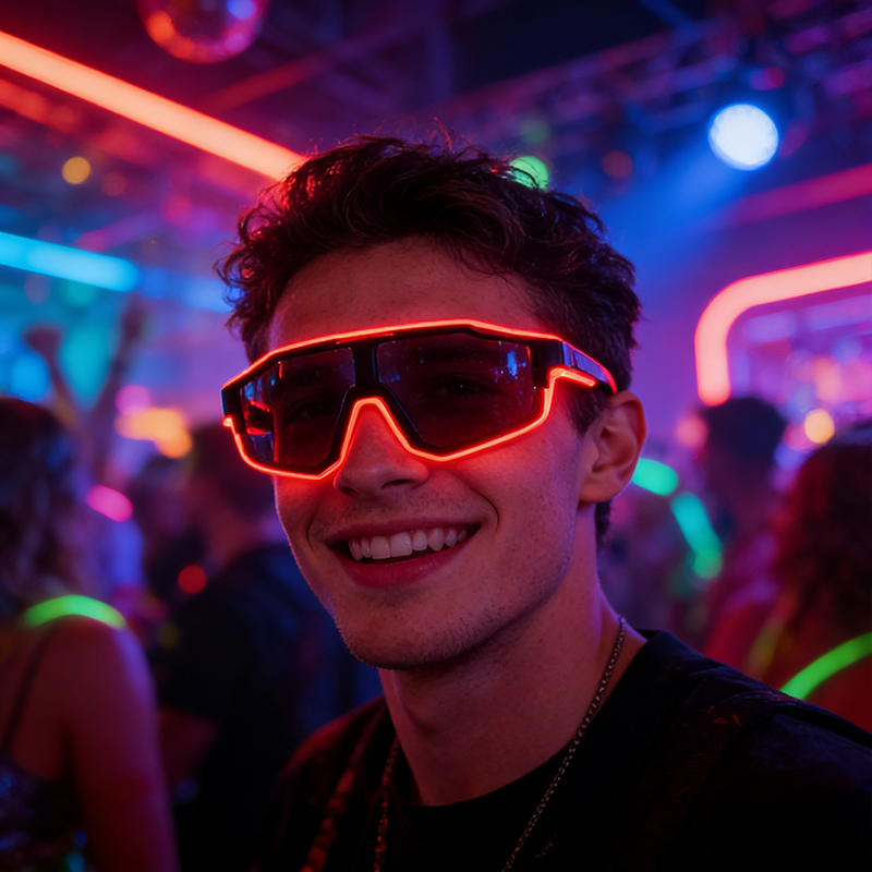Cool Windproof LED Flashing Gl - Glow In The Dark Party Glasses 评论和价格