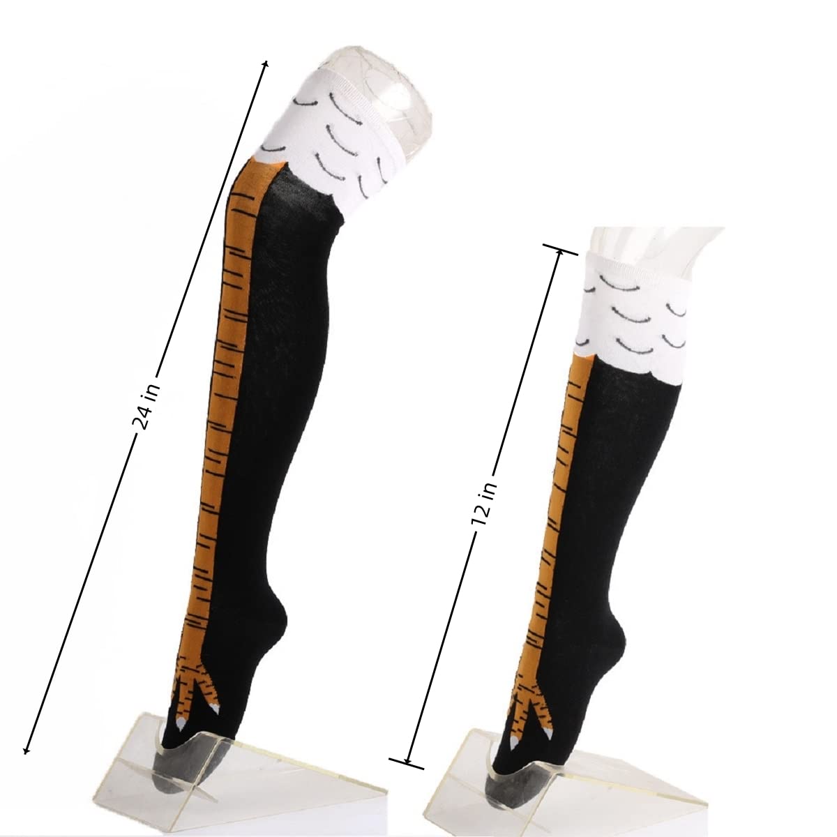 1/2 Pairs Women Knee High Sock - Funny Chicken Leg Socks 评论和价格