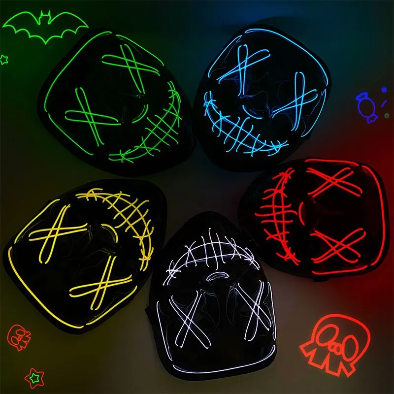 Funny Halloween LED Mask Neon  - Led Purge Mask Halloween 评论和价格