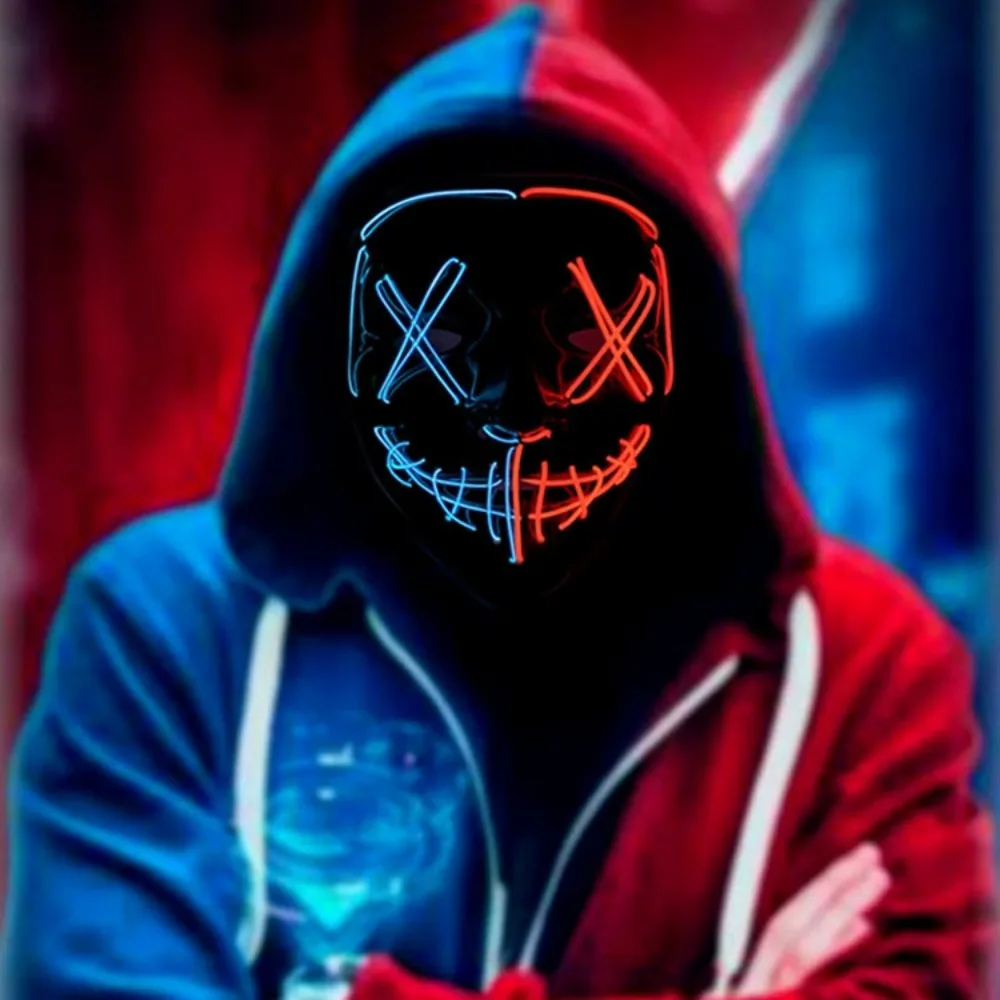 Funny Halloween LED Mask Neon  - Led Purge Mask Halloween 评论和价格