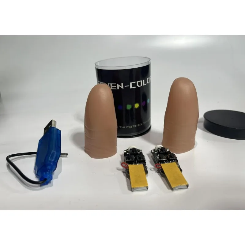 Seven Colors LED Light Thumb T - Thumb Tip Magic Trick Set 评论和价格